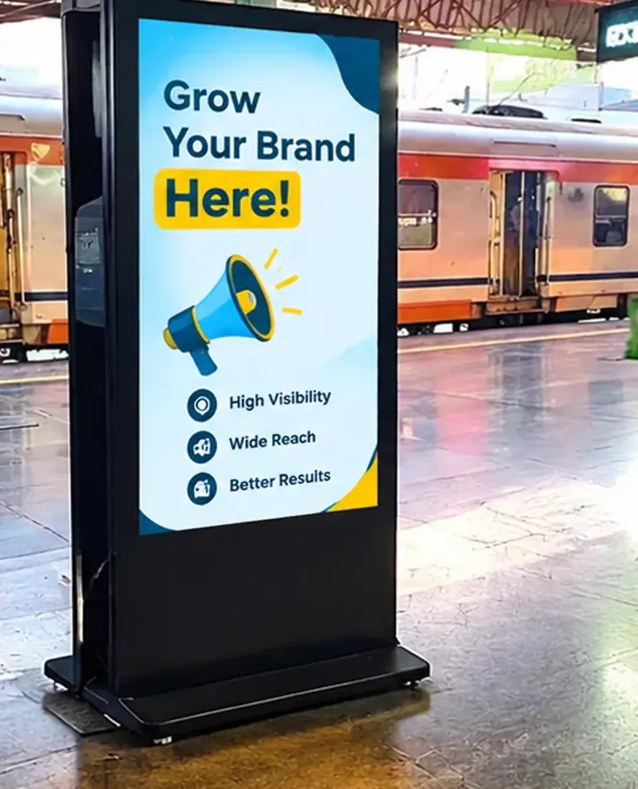 Dnexus digital signage standee at Kashipur railway station